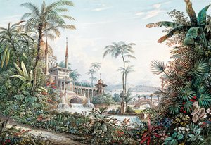 Bühnenbild für die Oper Die Entführung aus dem Serail von Wolfgang Amadeus Mozart, 1842