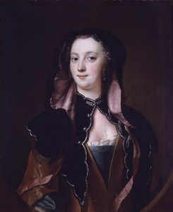 Dame in schwarzem und rotem Kleid von Andreas Møller