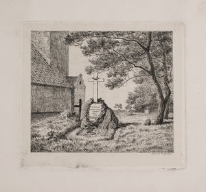 Lundbyes Grab auf dem Friedhof von Bedsted in Südjütland von Andreas Peter Madsen