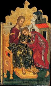 Christus gibt Johannes dem Evangelisten den Segen, um 1450