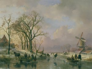 Schlittschuhlaufen in Holland von Andreas Schelfhout