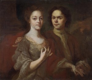 Selbstporträt mit der Ehefrau, ca. 1729 von Andrei Matveyevich Matveyev