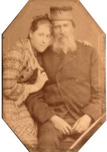 Porträt des Dichters Jakow Petrowitsch Polonski (1820-1898) mit Tochter Natalia