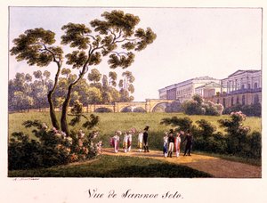 Ansicht der Cameron-Galerie im Park in Zarskoje Selo von Andrei Yefimovich Martynov