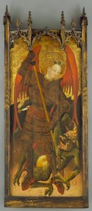 Der heilige Michael kämpft gegen den Drachen, ca. 1400 von Andres Marcal de Sas