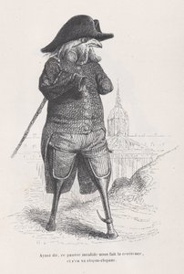Nachdem er das gesagt hat, macht dieser arme Kranke einen Knicks und humpelt davon, ca. 1837-47