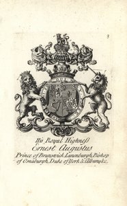 Wappen und Wappenschild von HRH Ernst August, Prinz von Braunschweig-Lüneburg, Bischof von Osnabrück, Herzog von York und Albany von Andrew Johnston