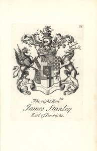 Wappen und Wappenschild des hoch ehrenwerten James Stanley von Andrew Johnston