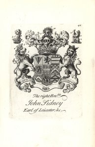Wappen und Wappenschild des ehrenwerten Jocelyn Sidney, 7. Earl of Leicester von Andrew Johnston