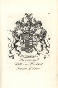 Wappen und Kamm des hochgeehrten William Herbert, 2. Marquess of Powis von Andrew Johnston