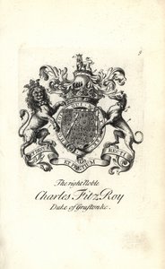 Wappen und Kamm des hochadligen Charles FitzRoy, 2. Herzog von Grafton von Andrew Johnston