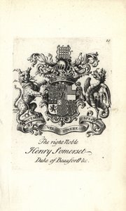 Wappen und Wappenschild des hochadligen Henry Somerset, 2. Herzog von Beaufort von Andrew Johnston