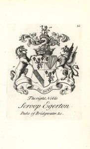Wappen und Wappenschild des hochadligen Scroop Egerton von Andrew Johnston