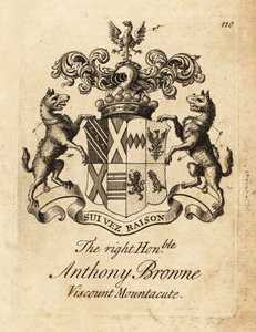 Wappen des Hochwohlgeborenen Anthony Browne, Viscount Mountacute oder Viscount Montagu von Andrew Johnston