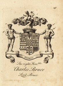 Wappen des hochverehrten Charles Bruce, Lord Bruce, 3. Earl of Ailesbury, 4. Earl of Elgin