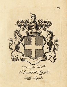 Wappen des Hochwohlgeborenen Edward Leigh, Lord Leigh, 3. Baron Leigh