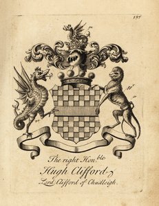 Wappen des Hochwohlgeborenen Hugh Clifford, Lord Clifford of Chudleigh, 2. Baron Clifford of Chudleigh (1663-1730)