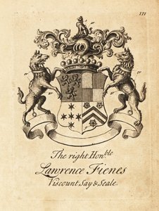 Wappen des Hochwohlgeborenen Lawrence Fienes, 5. Viscount Saye und Sele (1690–1742)