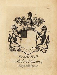 Wappen des Hochwohlgeborenen Robert Sutton, Lord Lexington, 2. Baron Lexington (1662-1723) von Andrew Johnston