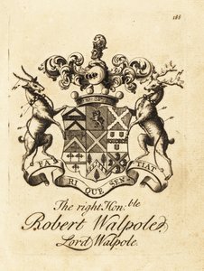 Wappen des Hochwohlgeborenen Robert Walpole, Lord Walpole, 2. Earl of Orford