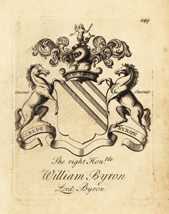 Wappen des hochverehrten William Byron, Lord Byron, 4. Baron Byron (1670-1736)