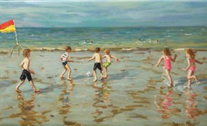 Strandfußball, Sheringham, 2018 von Andrew Macara