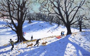 Weihnachtstag, Calke Abbey, Derby, 2017 von Andrew Macara