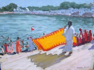 Sari trocknen, Pushkar von Andrew Macara