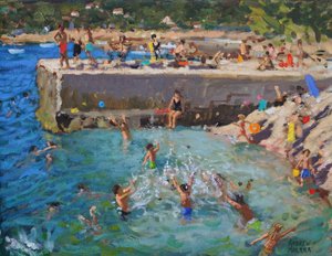 Spaß im Meer, Rovinj, Kroatien, 2016 von Andrew Macara