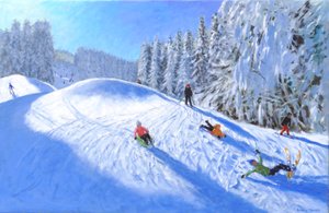 Skifahren in Morzine, Frankreich, 2023 von Andrew Macara