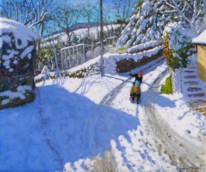 Schlittenfahren in Wirksworth, Derbyshire von Andrew Macara