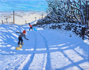 Der Snowboarder, Dove Head, Derbyshire von Andrew Macara