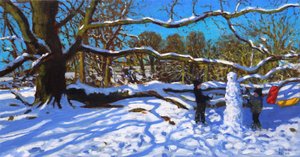 Der Schneemann, Calke Abbey, Ticknall, Derby, 2022 von Andrew Macara
