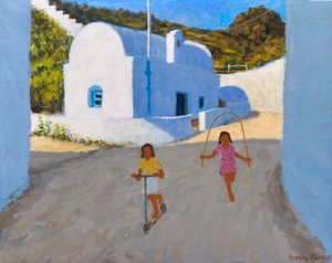 Zwei Mädchen, Klima, Milos, 2022 von Andrew Macara