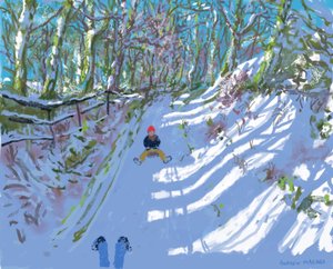 iPad-Gemälde, Rodeln, Windley Lane, Idridgehay, Belper von Andrew Macara