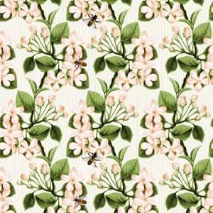 Zierapfelblüte und Honigbiene von Andrew Watson