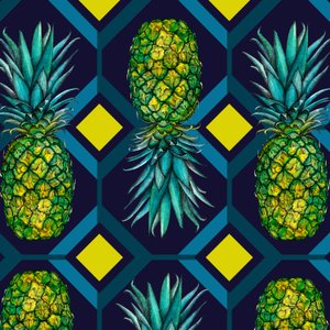 Ananas geometrische Fliese, 2018 von Andrew Watson