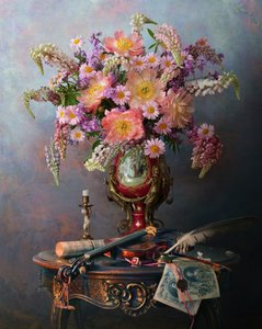 Vintage Musik und Blumen