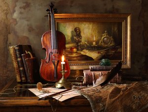 Vintage Violine Stillleben