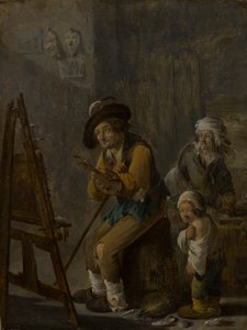 Der arme Maler in seinem Atelier