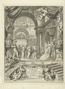 Titelblatt für: Huwlykszangen zur Vereinigung von Herrn Jan Walraven, Rat (...) seiner kurfürstlichen Durchlaucht von Braunschweig und Lüneburg. Mit Frau Margareta Trip. Amsterdam, 108