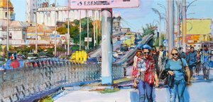 Geschäftiges Stadtstraßenleben von Andrii Kutsachenko