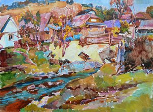 Buntes Herbstdorf