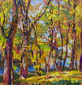 Lebendiger Herbstwald Bach von Andrii Kutsachenko