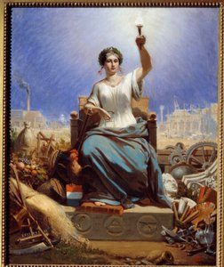 Frankreich erleuchtet die Welt. Allegorie. Gemälde von Janet Lange (1815-1872) von Ange Louis Janet