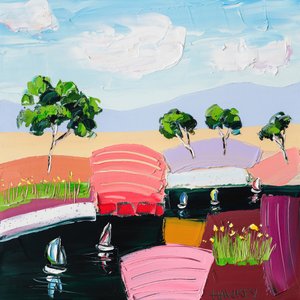 Bunte Seenlandschaft von Angela Hawkey