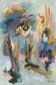 Lebendiges florales Abstrakt von Angela Seear