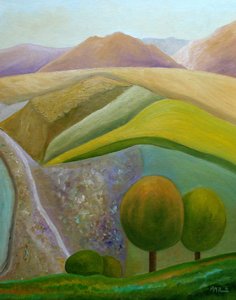Abstrakte Landschaftshügel von Angeles M. Pomata