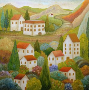 Buntes Toskanisches Dorf