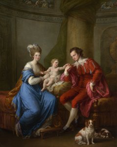 Edward Smith Stanley 1752-1834, Zwölfter Earl of Derby, mit seiner ersten Frau und ihrem Sohn, ca. 1776 von Angelica Kauffmann